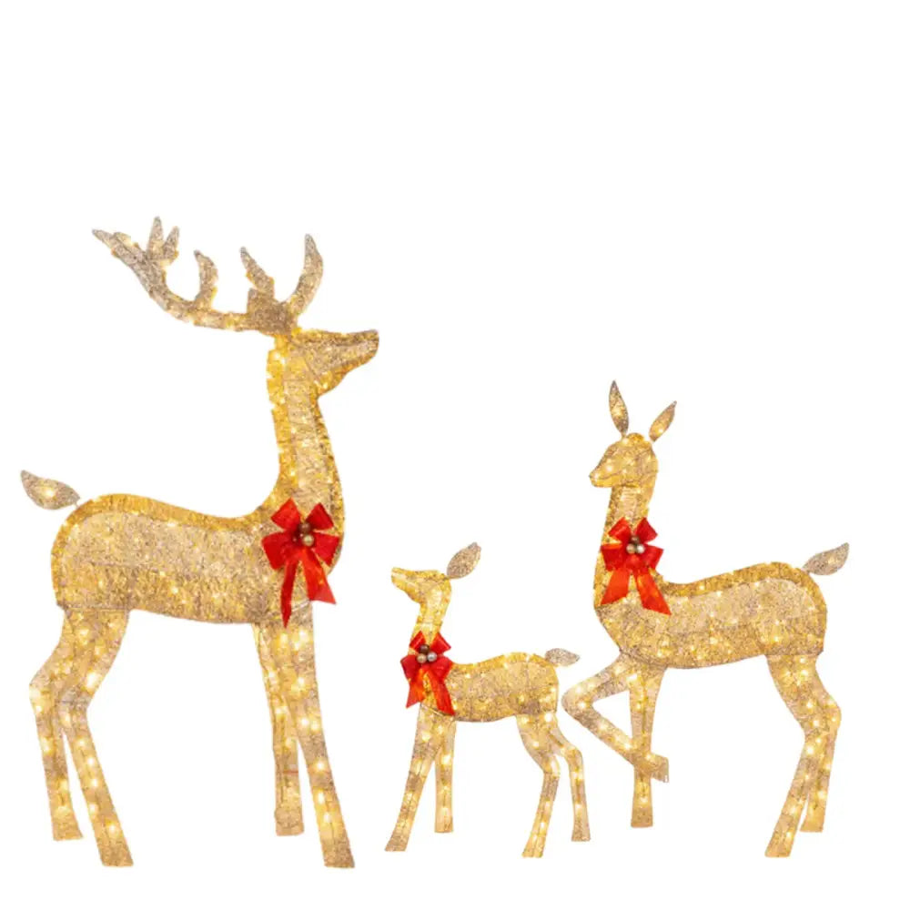 Golden illuminated decorbites christmas reindeer – outdoor led light