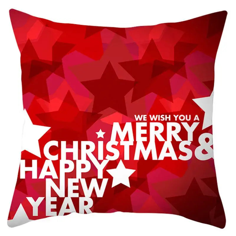 Red and white santa claus snowflake pillow cover living room decor