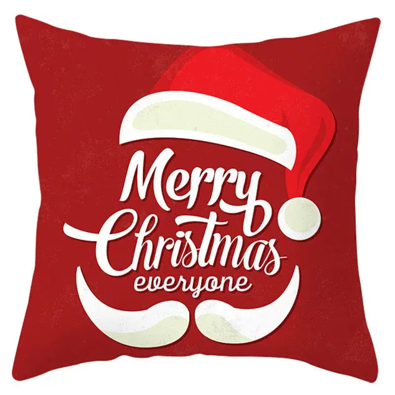 Red and white santa claus snowflake pillow cover living room decor