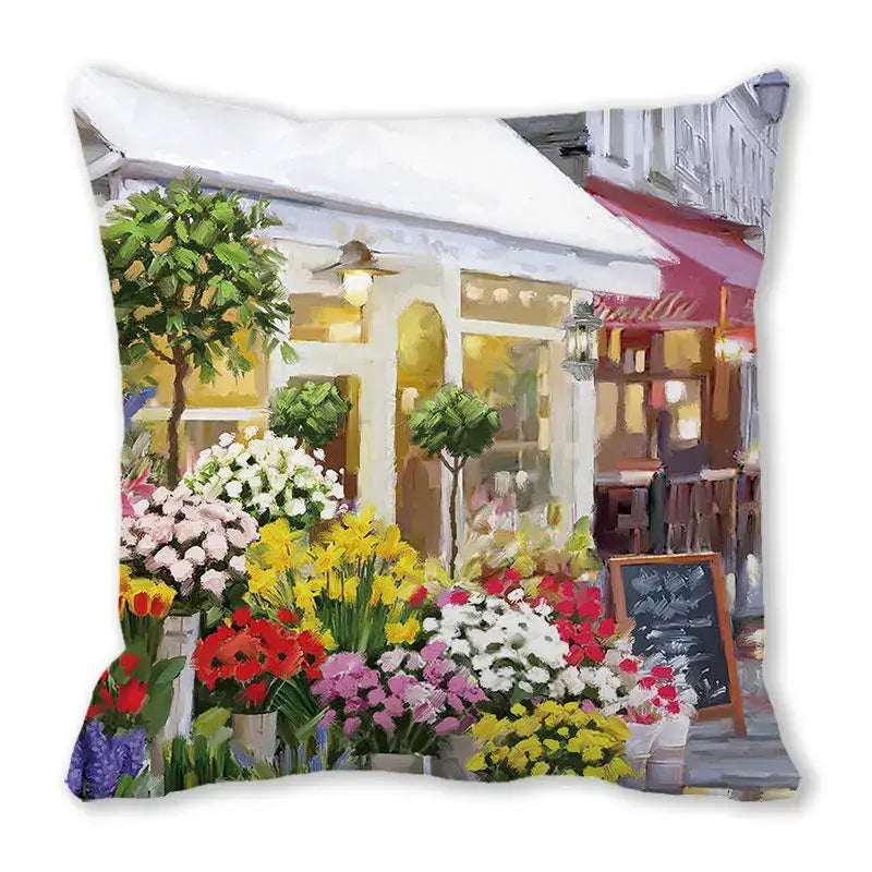 Festive christmas short plush pillowcase living room decor