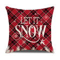 Red and white plaid snow elk pillow cover living room decor
