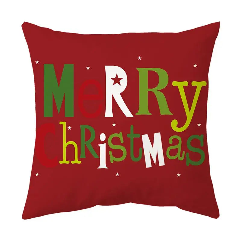 Festive red santa claus christmas sofa pillow cover living room decor