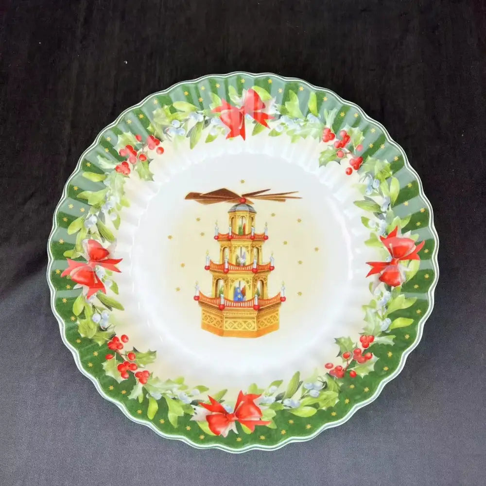 Festive red & green christmas tableware dining room ceramic set