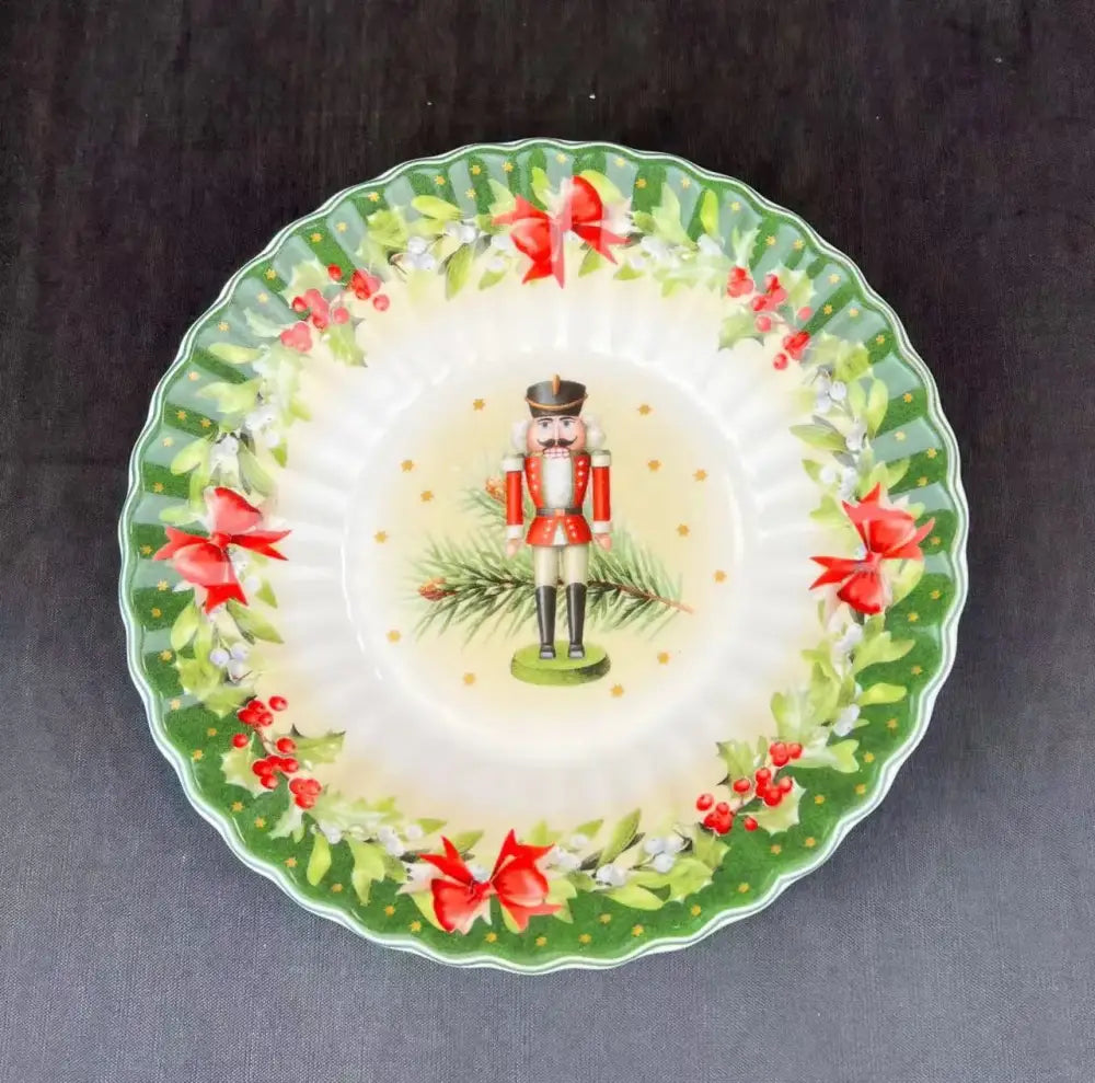 Festive red & green christmas tableware dining room ceramic set