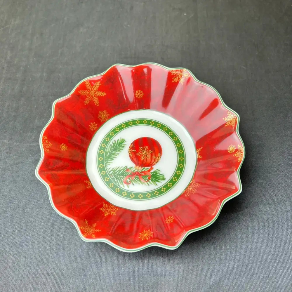 Festive red & green christmas tableware dining room ceramic set