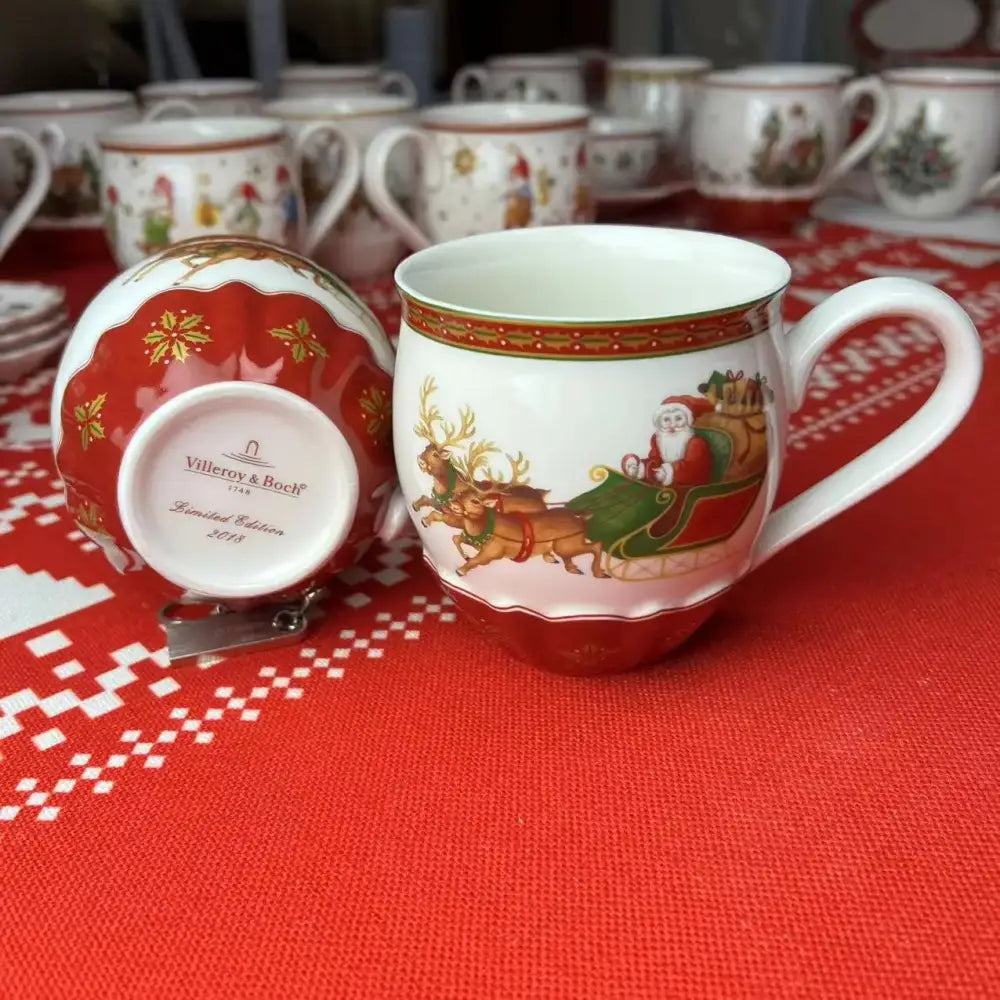 Festive red & green christmas tableware dining room ceramic set