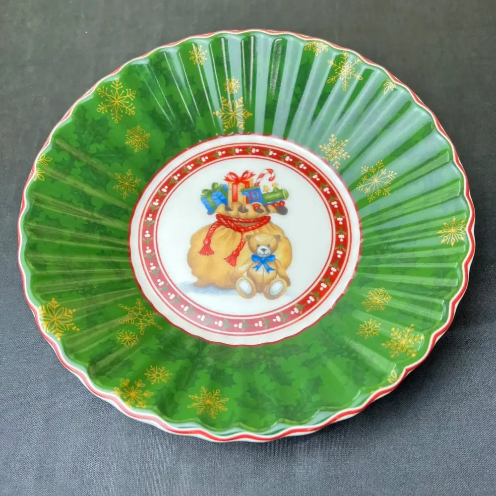 Festive red & green christmas tableware dining room ceramic set