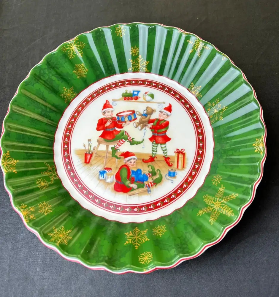 Festive red & green christmas tableware dining room ceramic set