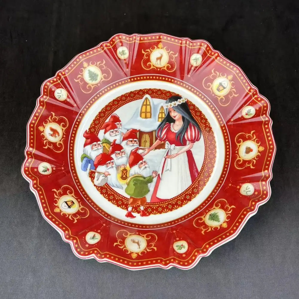 Festive red & green christmas tableware dining room ceramic set