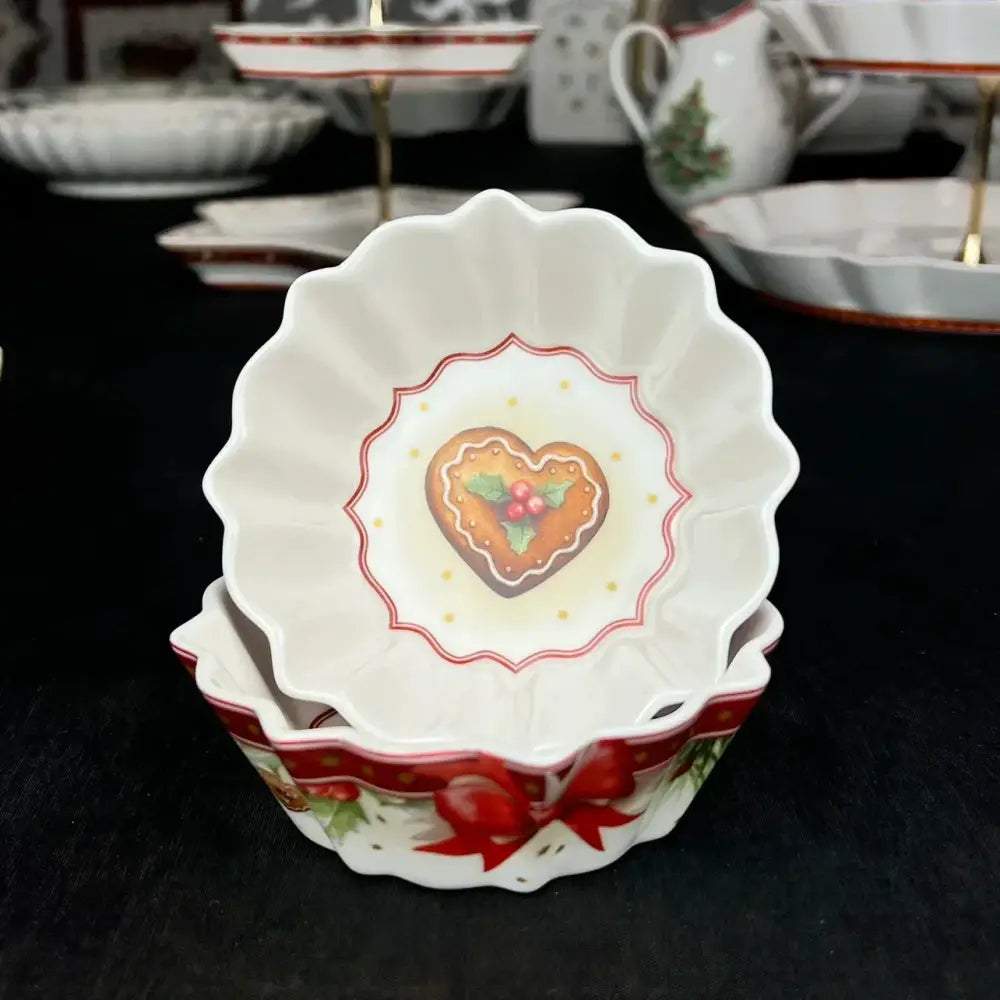 Festive red & green christmas tableware dining room ceramic set