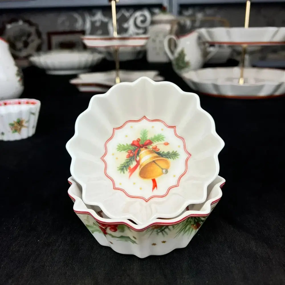 Festive red & green christmas tableware dining room ceramic set