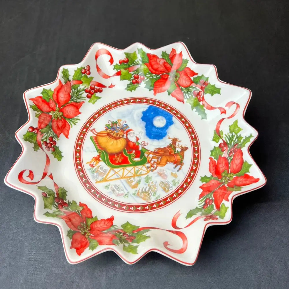 Festive red & green christmas tableware dining room ceramic set