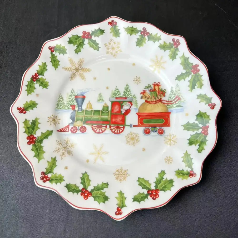 Festive red & green christmas tableware dining room ceramic set