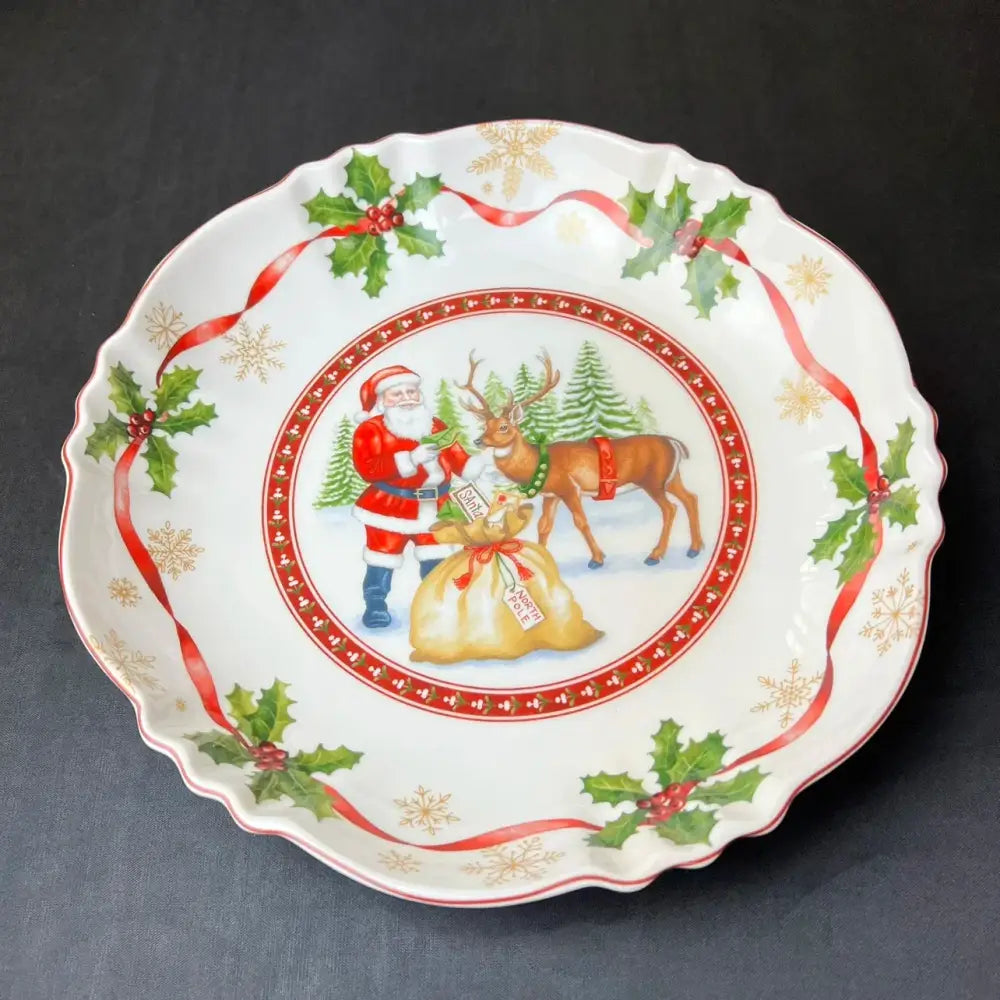 Festive red & green christmas tableware dining room ceramic set