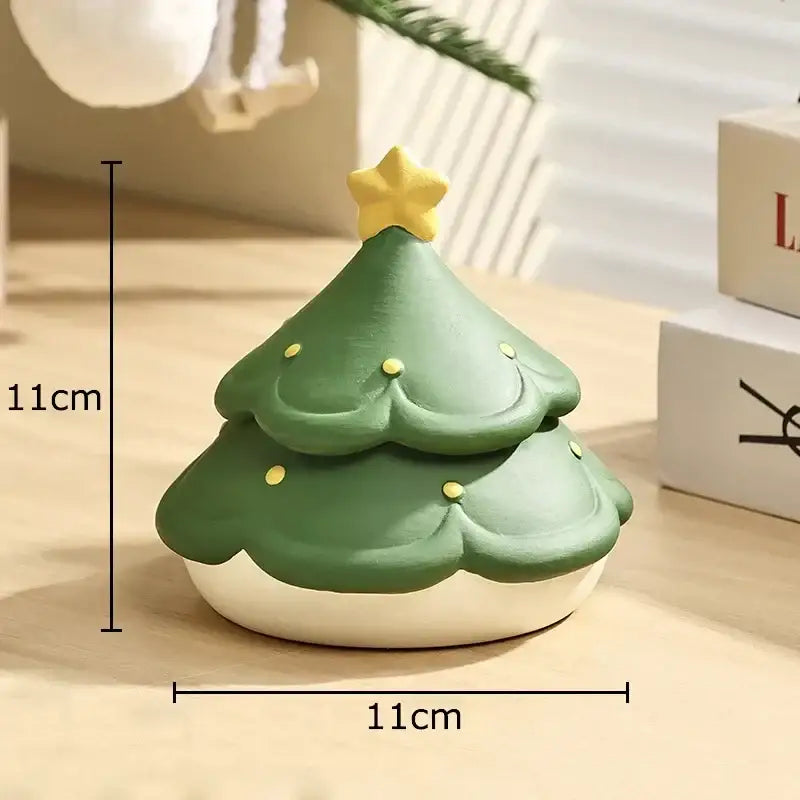 Christmas tree and mushroom ceramic ashtray set living room decor