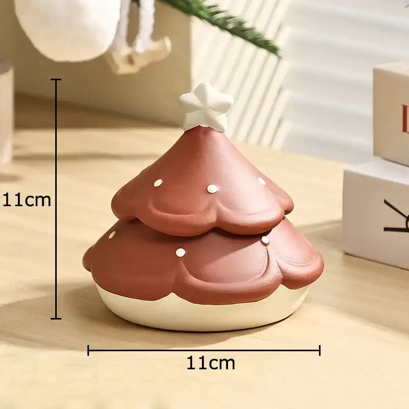 Creative green & brown christmas tree ceramic ashtray office decor
