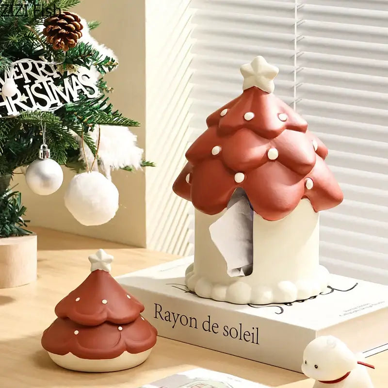 Creative green & brown christmas tree ceramic ashtray office decor