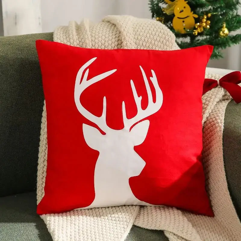 Embroidered gold & silver christmas tree cushion cover living room