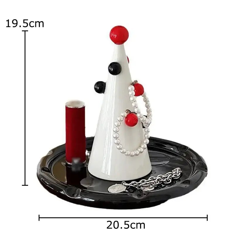Modern white ceramic christmas tree jewelry stand bedroom decor