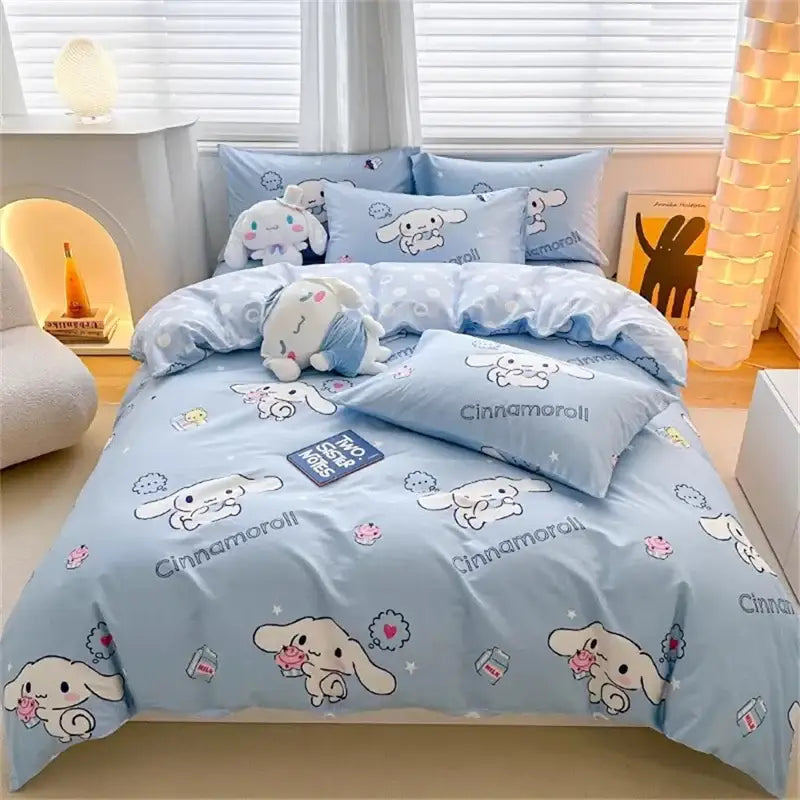 Cute light blue cinnamoroll bedding set bedroom duvet cover