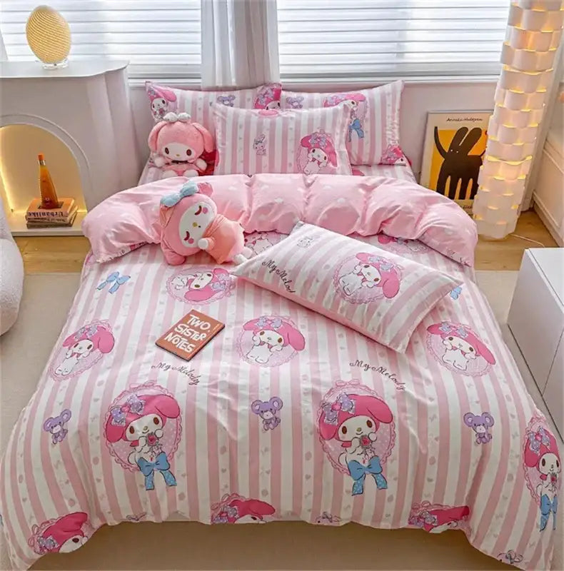 Cute light blue cinnamoroll bedding set bedroom duvet cover