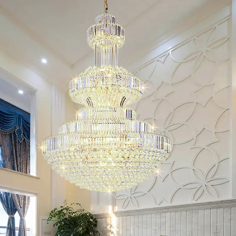 Decorbites classic crystal chandelier clear & gold living room light