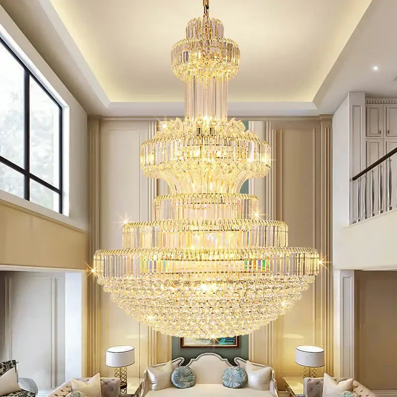Decorbites classic crystal chandelier clear & gold living room light