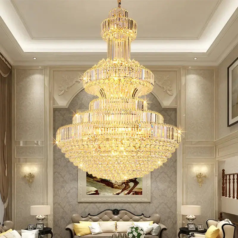 Decorbites classic crystal chandelier clear & gold living room light