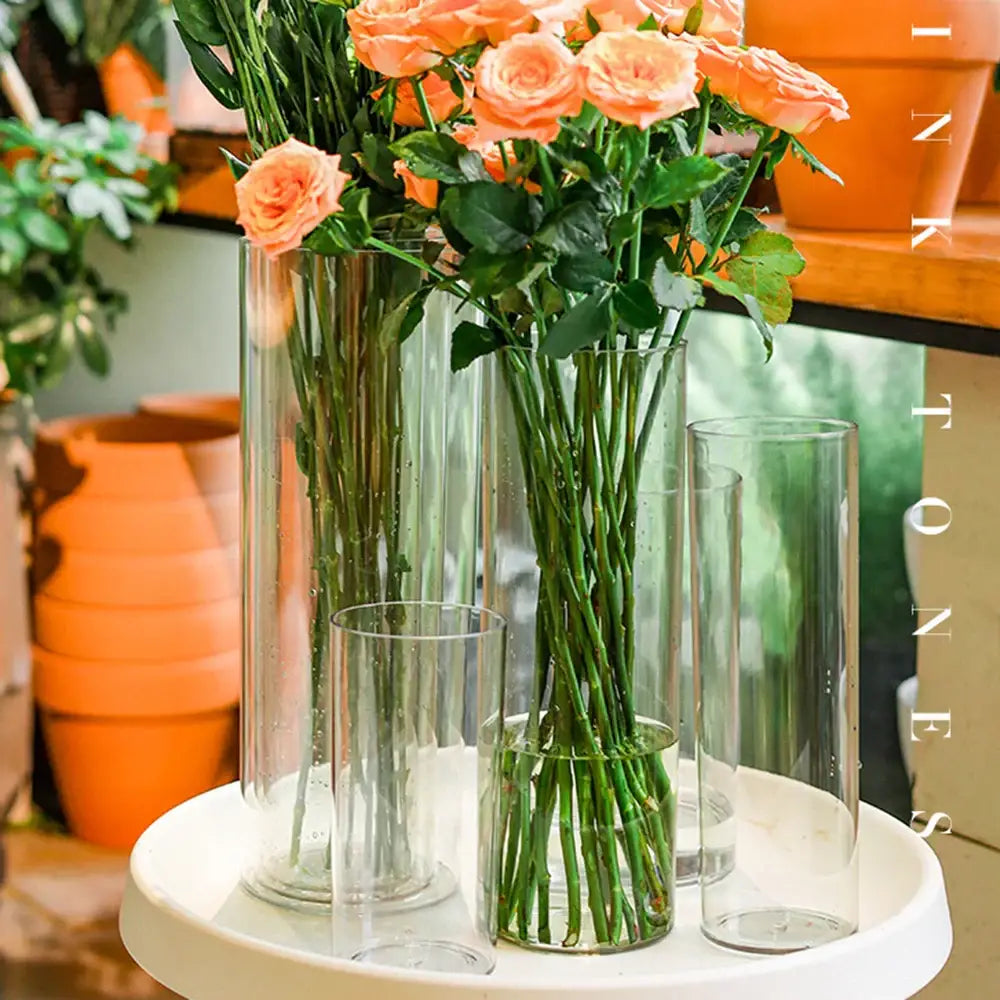 Modern clear acrylic hurricane flower vase dining room centerpiece