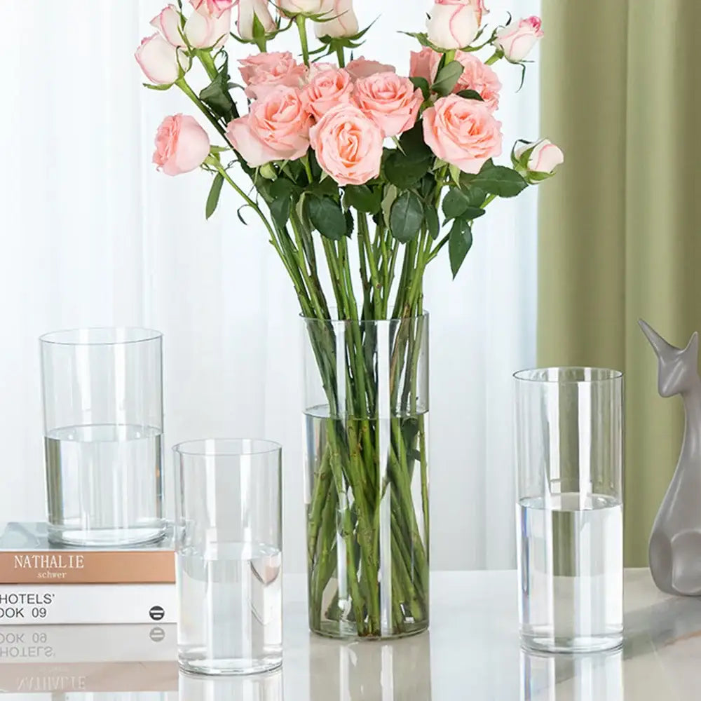 Modern clear acrylic hurricane flower vase dining room centerpiece