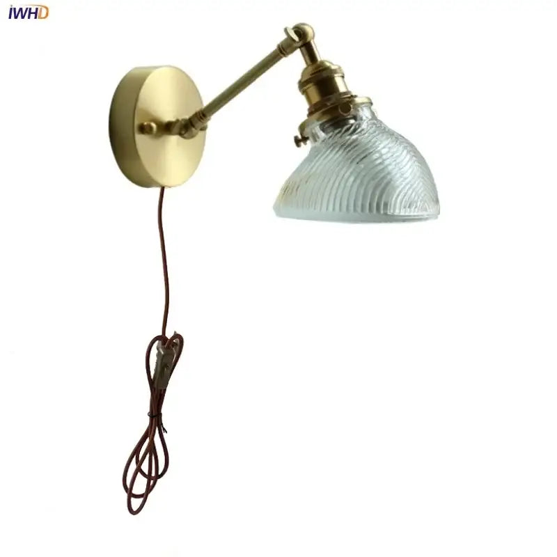 Decorbites clear glass led brass wall sconce dining room light