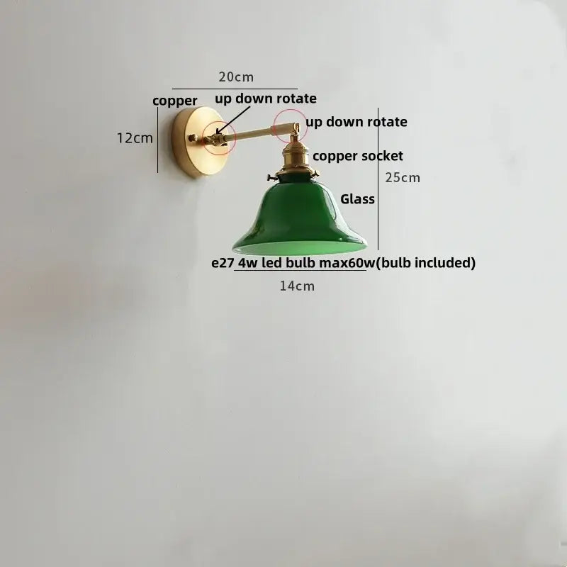 Decorbites clear glass led brass wall sconce dining room light