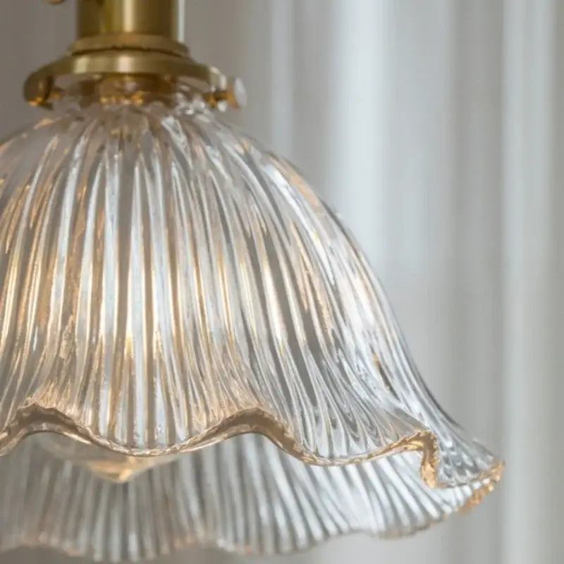 Decorbites clear glass led pendant light brass pair for bedroom