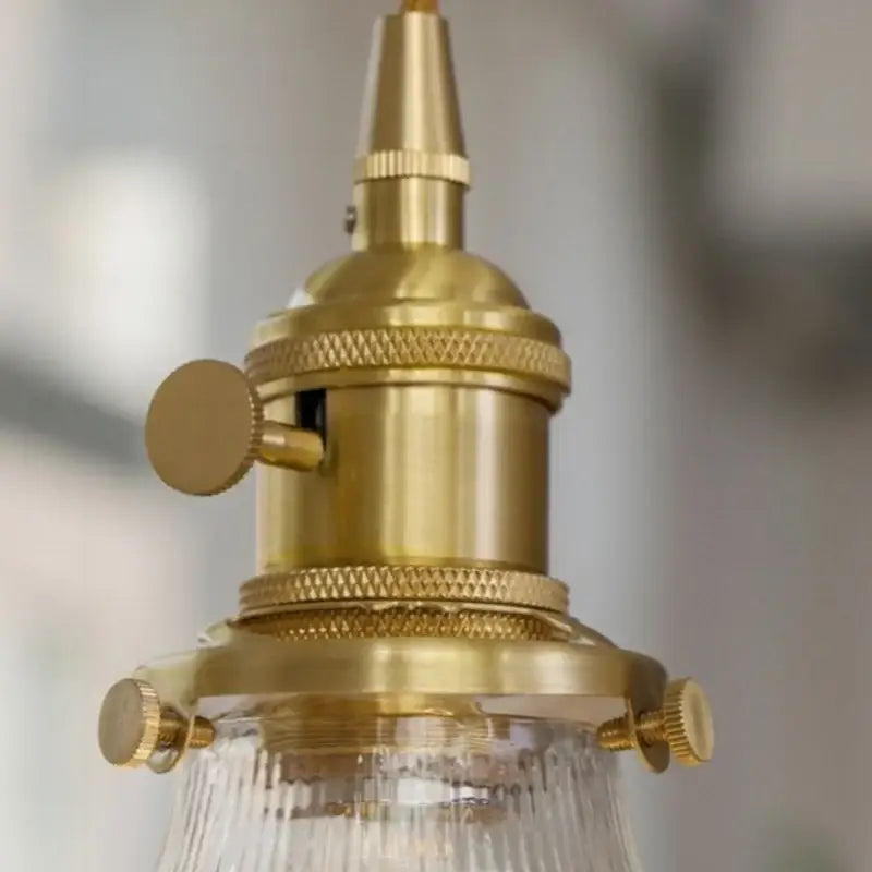 Decorbites clear glass led pendant light brass pair for bedroom