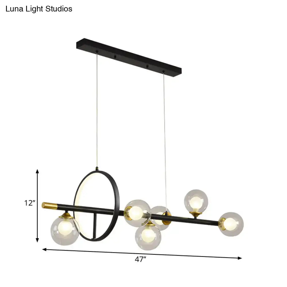 Modern black & brass molecular island chandelier dining room light