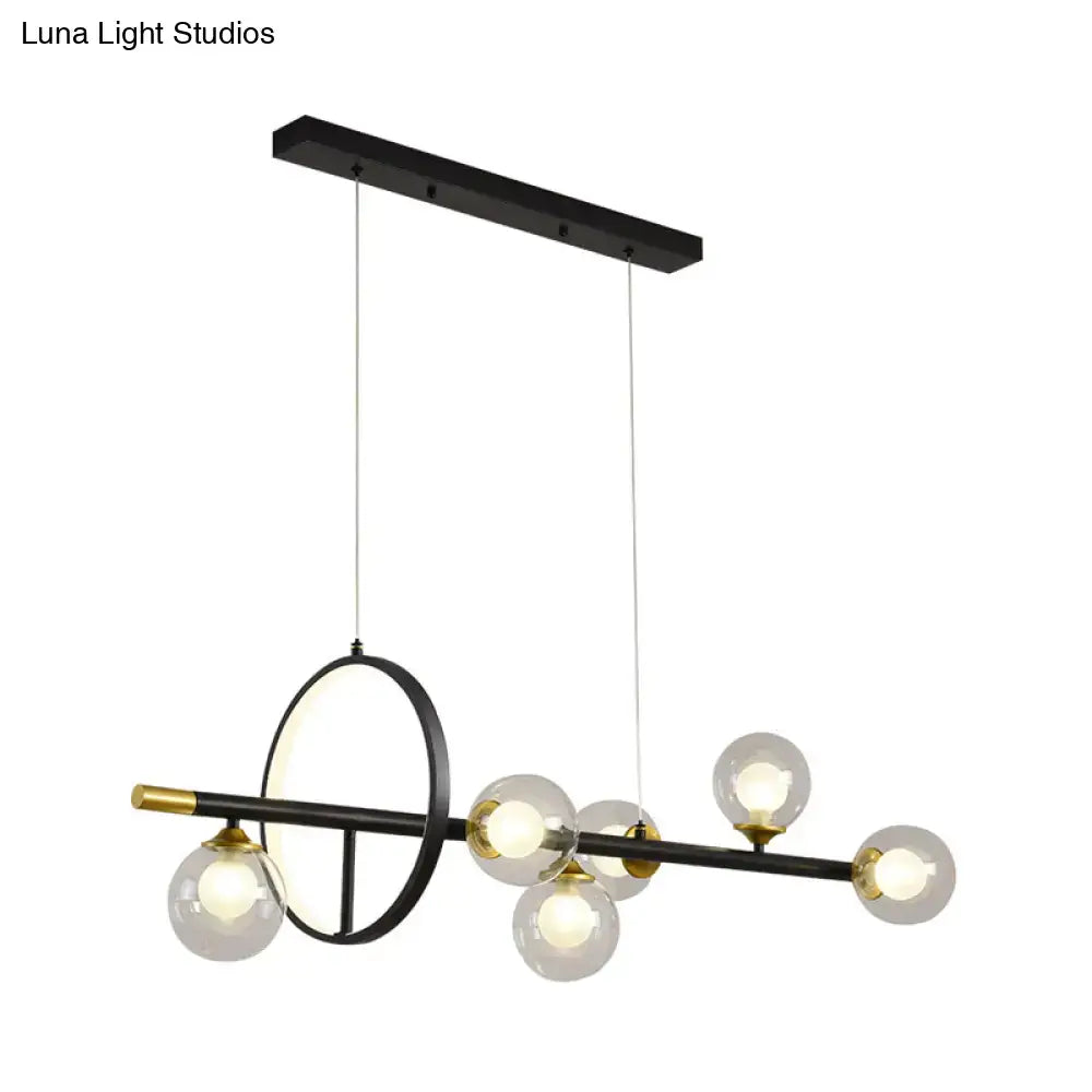 Modern black & brass molecular island chandelier dining room light