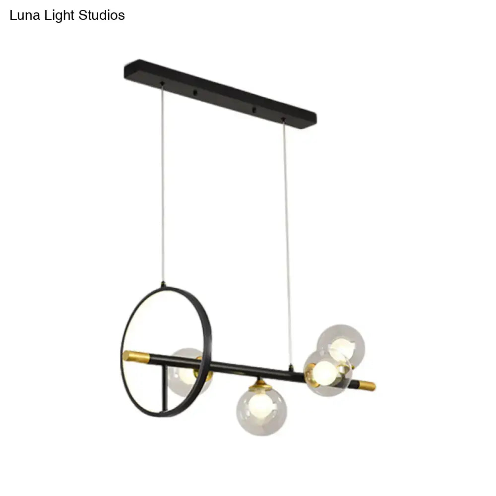 Modern black & brass molecular island chandelier dining room light