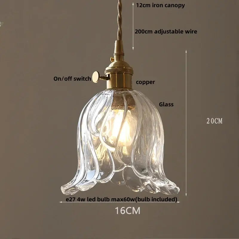 Decorbites clear leaf gold textured glass pendant light dining room