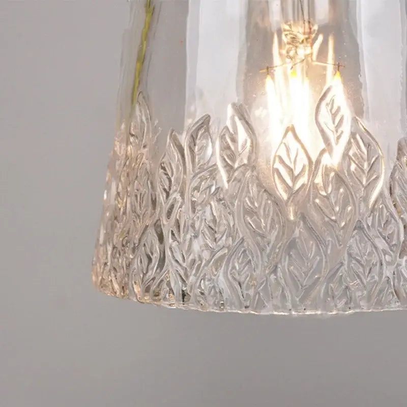 Decorbites clear leaf gold textured glass pendant light dining room