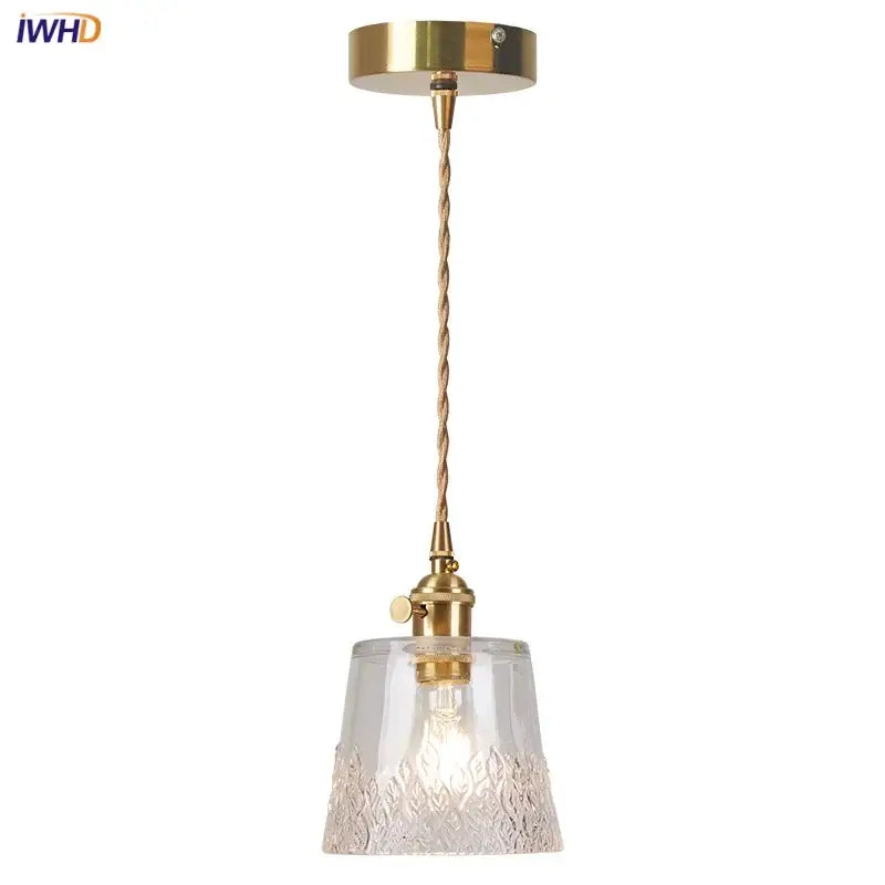 Decorbites clear leaf gold textured glass pendant light dining room