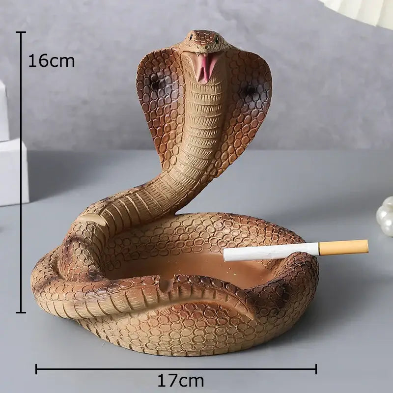 Decorbites cobra ashtray orange resin office smoking accessory