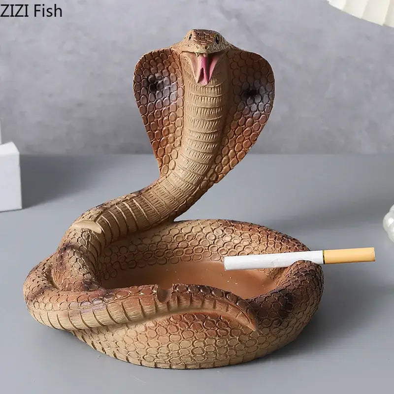 Decorbites cobra ashtray orange resin office smoking accessory