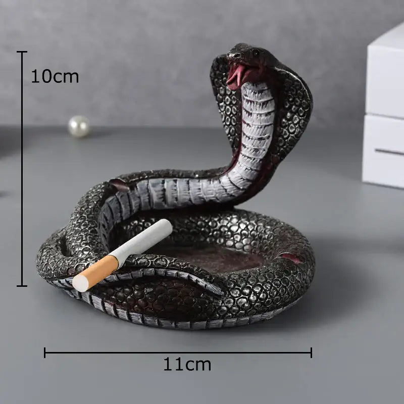 Decorbites cobra ashtray orange resin office smoking accessory