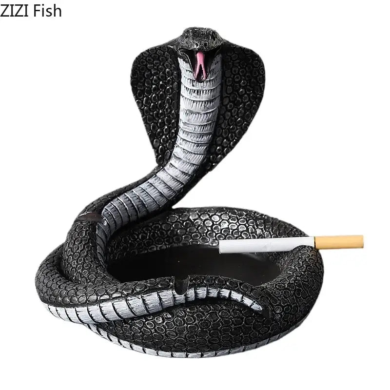 Decorbites cobra ashtray orange resin office smoking accessory