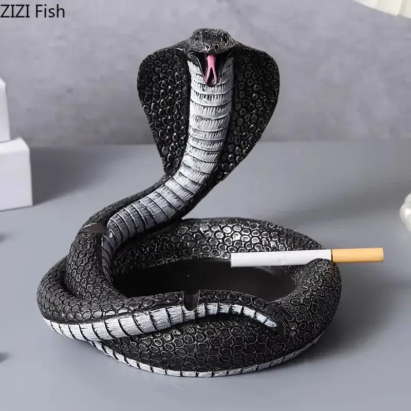 Decorbites cobra ashtray orange resin office smoking accessory