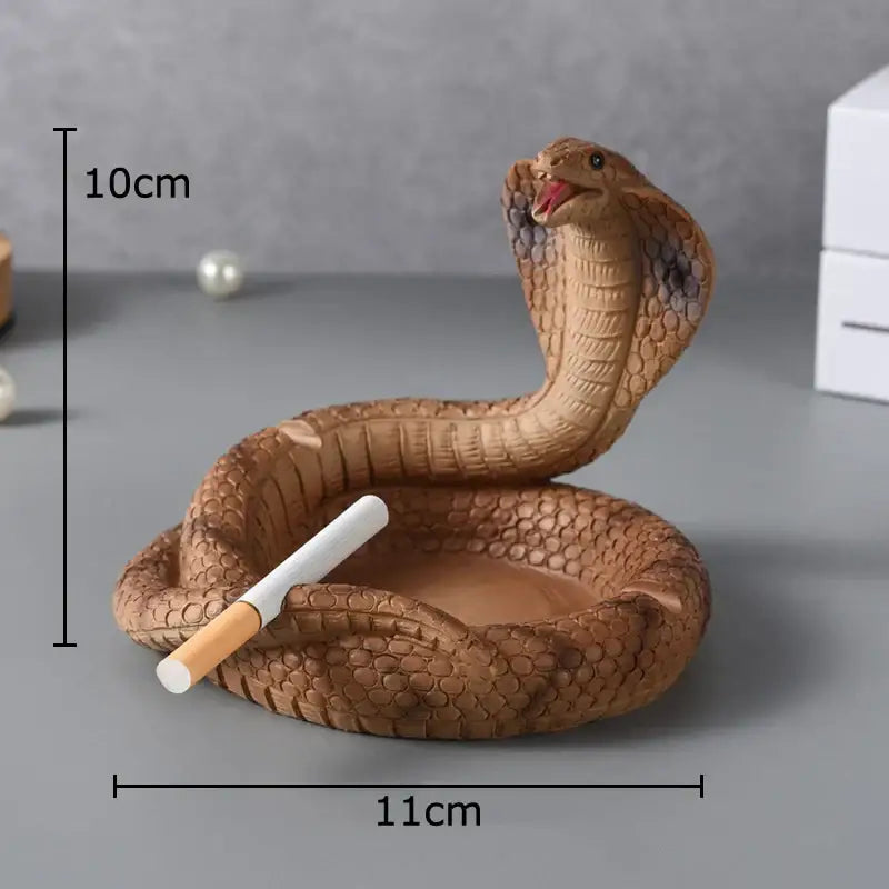 Decorbites cobra ashtray orange resin office smoking accessory
