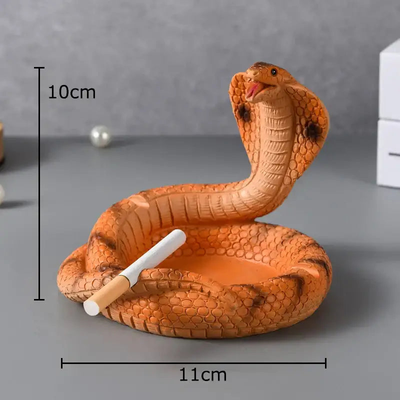 Decorbites cobra ashtray orange resin office smoking accessory