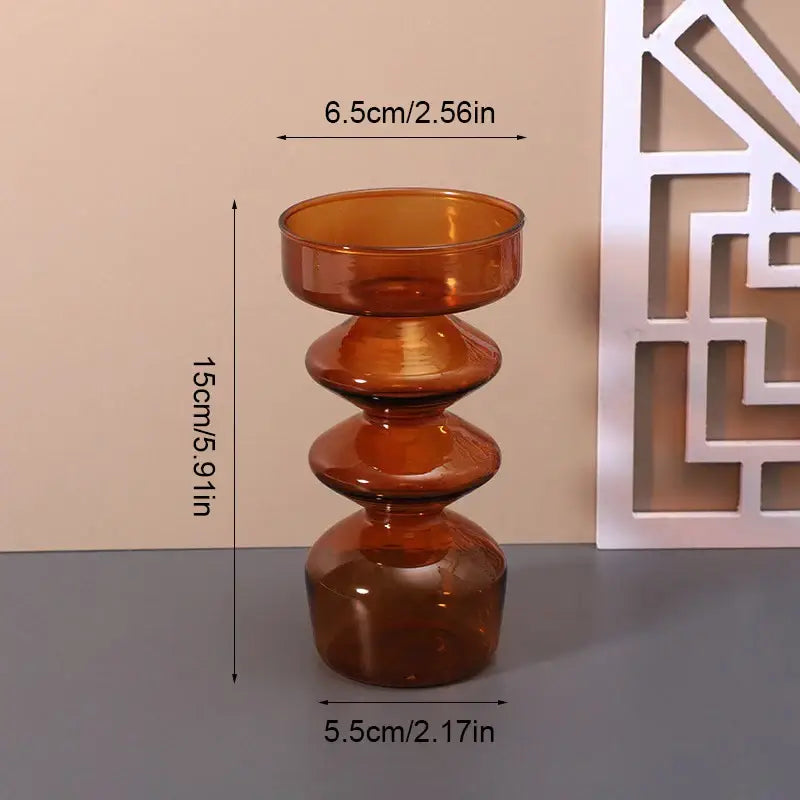 Stylish translucent colored glass vase living room candle holder