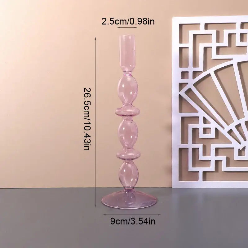 Stylish translucent colored glass vase living room candle holder