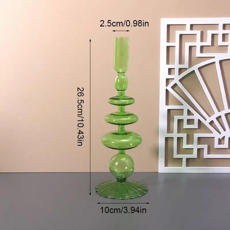 Stylish translucent colored glass vase living room candle holder